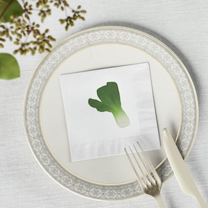 Tovaglioli coniati bianchi Happy Baby Bok Choy