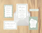 Whimsical Hand Drawn Complete Wedding Invite Suite - Downloadable Digital Template | Editable Text and Colors, Hand Drawn Vibe, Stationary
