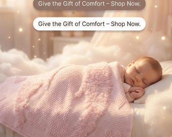 Copertina per neonato Angelo Custode – Realizzata a mano all'uncinetto, un cimelio di famiglia, ideale come regalo per battesimo e cresima, disponibile in 3 colori.