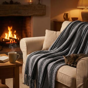 Crocheted Afghan/Blanket: Big enough for two - 4 colors available