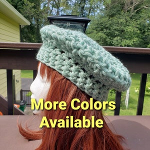 Wool Blend chunky yarn crocheted hat for teens and adults - 6 Colors Available