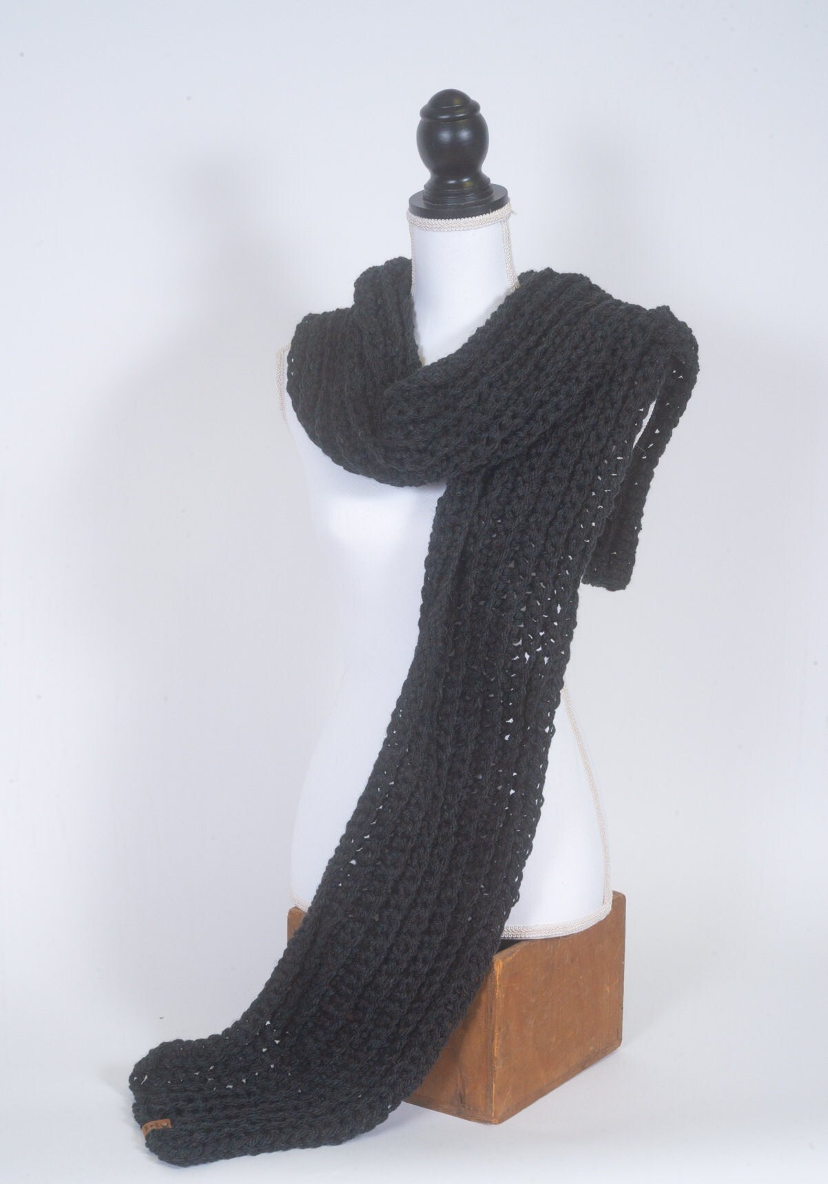 Last Chance – Chunky Ribbed Crochet Scarf • Wool Blend, 5 Colors - Etsy