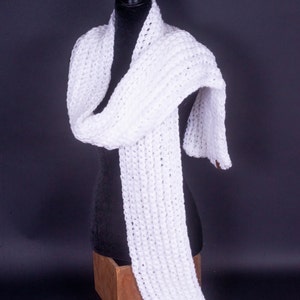 Crocheted Chunky Yarn Ribbed Scarf - 10 Colors Available