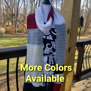Extra Long Crocheted Multicolored Unisex Scarf - 8 Colors available