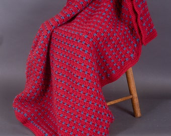 Block Stitch Crocheted Lap Blanket - 3 colors available