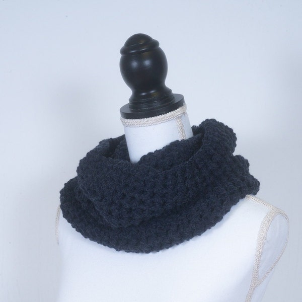 Crocheted Cowl in a Chunky Yarn Wool Blend - 5 Colors Available