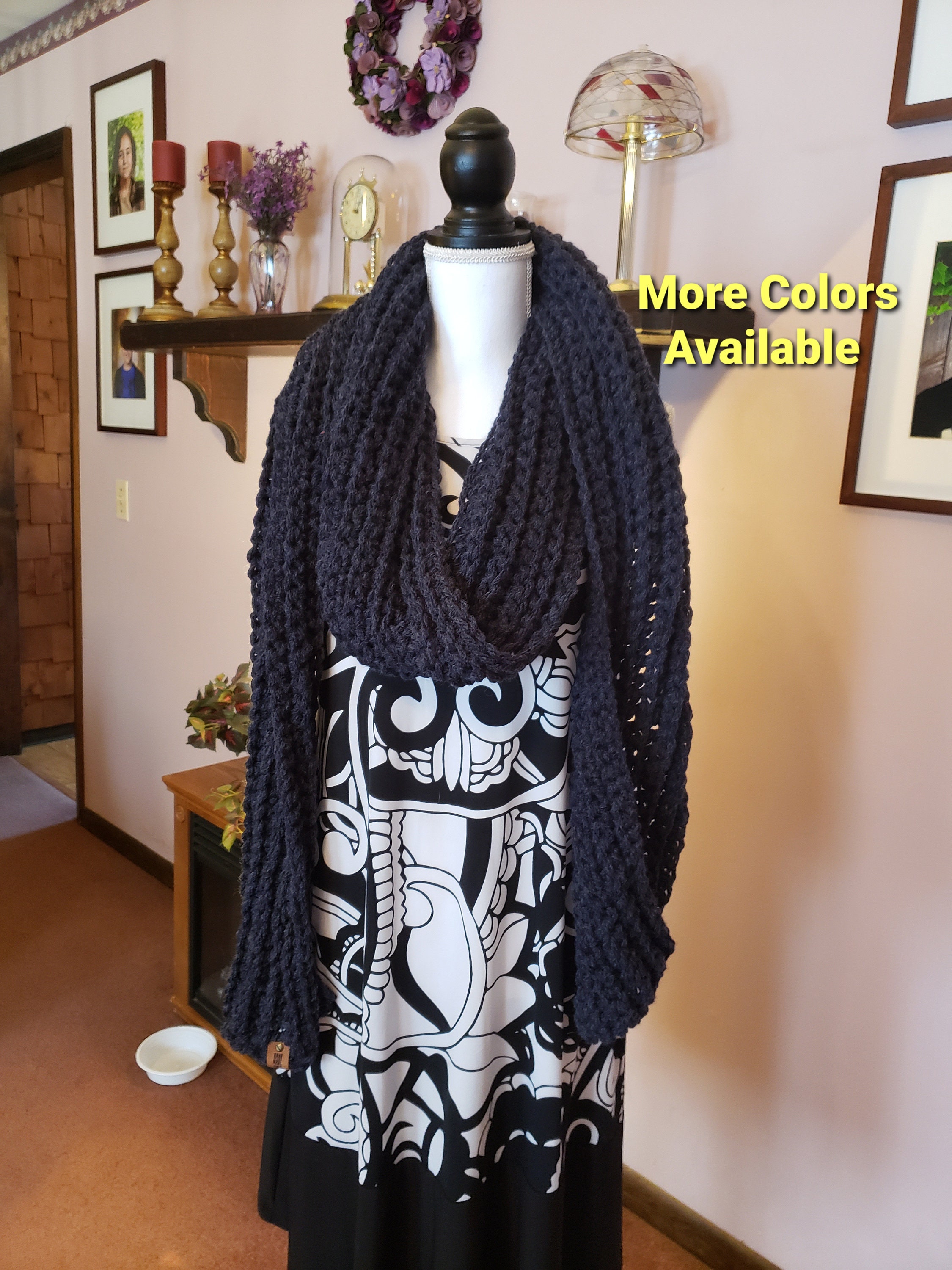 Last Chance – Chunky Ribbed Crochet Scarf • Wool Blend, 5 Colors - Etsy