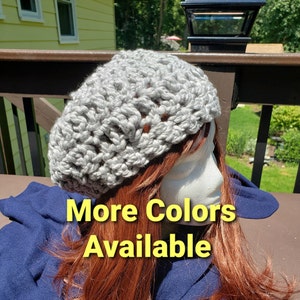 Chunky yarn crocheted beret for teens and adults - 16 Colors Available