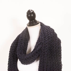 Crocheted Chunky Ribbed Scarf in a wool blend - 5 Colors Available