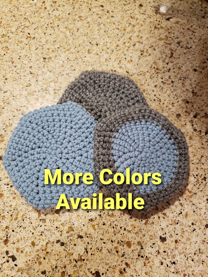 Scrap Yarn Crocheted Scrubbers /buffers Set of 3 Multiple Colors Available Etsy