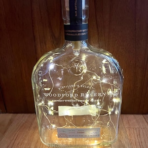 Woodford Reserve Bottle Light Large 1.75 Liter Battery Powered LED/Bourbon/Bourbon Gifts/Industrial Lighting/Whiskey Lighted Liquor Bottle