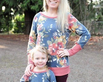 Mommy and Me Sweaters, Mommy and Me Shirts, Mommy and Me Outfit, Floral Mommy and Me, Floral Pullover, Floral Sweater, Floral Baby Girl