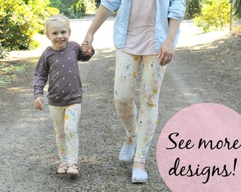 Mommy Daughter Outfit Mommy and Baby Matching,Rose leggings,Flower leggings,floral leggings Mommy and Me Sets Mommy and Me Leggings