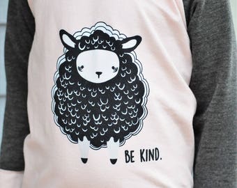 Be Kind Sweater, Graphic Tee, Valentine's Day Outfit, Pink Sweater, Sheep Sweater, Baby Outfit, Baby Sweater, Toddler Sweater, Baby Gift