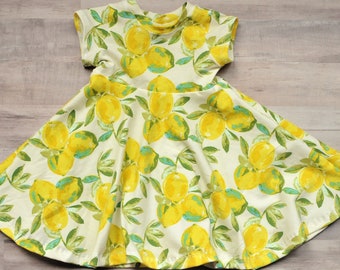 Robe citron, tenue de bébé citron, robe pour bébé, bébé d'été, robe tourbillon, robe d'été, robe de Pâques, bébé de Pâques, baby shower citron, bébé fille