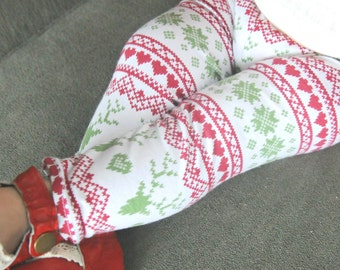 Christmas Leggings, Family Christmas, Fairisle Leggings, Red and Green, Reindeer Outfit, Christmas Outfit, Ugly Sweater, First Christmas