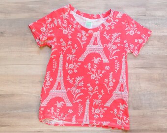 Eiffel Tower Tee, Paris Tee, Eiffel Tower Baby Outfit, Toddler Paris Top, Floral Tee, Eiffel Tower Baby Shower, Paris Vacation Outfit, Girls