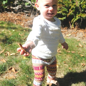 Thanksgiving Leggings, Tribal Baby, Pumpkin Patch Baby, Pumpkin Patch Outfit, Boho Chic Newborn Pants, Baby Leggings, Baby Outfit, Baby Gift image 3