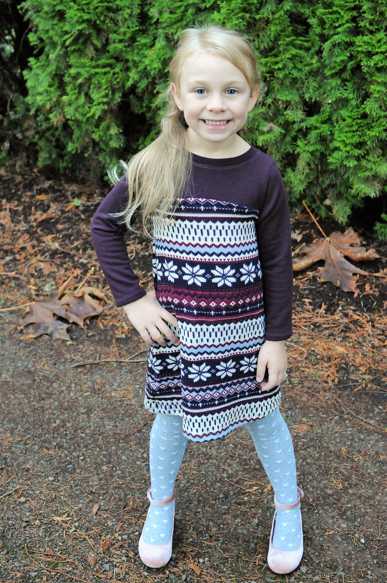 Christmas Dress, Sweater Dress, Baby Girl Christmas, Fairisle Christmas, Christmas Sweater Dress, Girl Christmas Dress, Fairisle Dress image 2