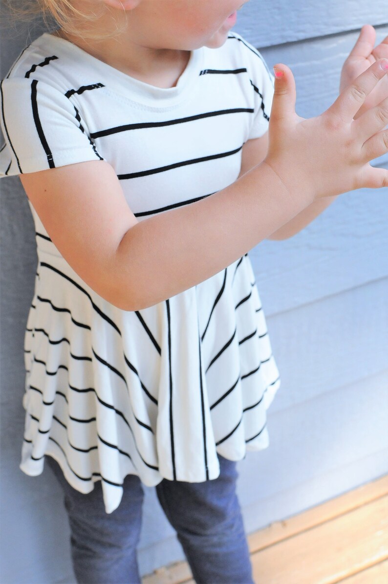 Girl's Peplum, Monochromatic, Striped Shirt, Baby Peplum, Black and White, Baby Basics, Todder Peplum, Striped Baby Top, Baby Shower Gift image 5