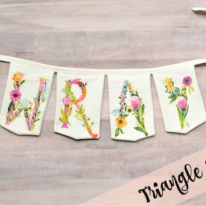 Name Banner, Floral Name Banner, Custom Bunting, Personalized Christmas Gift, Baby Shower, Happy Birthday, Nursery, Wedding Gift, Cake Smash image 6