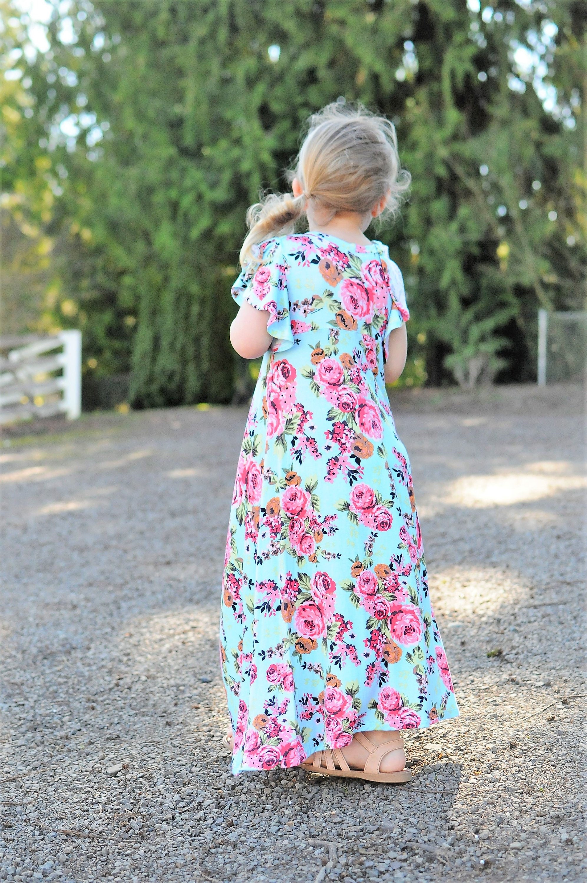 Maxi Dress Baby Maxi Dress Floral Maxi Dress Mint Dress - Etsy