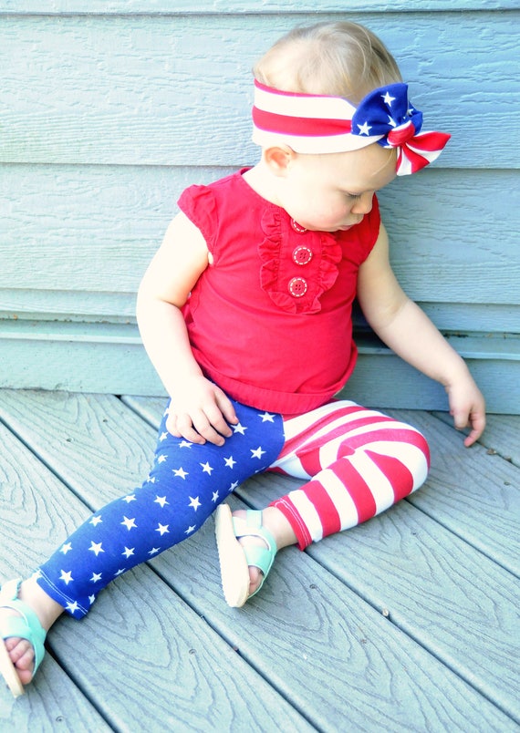 NEW Girls 4th July American Flag Star Leggings | Girls leggings, Dress with  cardigan, Star leggings