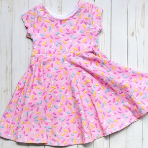Donut Dress, Donut Baby Girl, Donut Birthday, Birthday Dress, Baby Dress, Twirl Dress, Pink Dress, Sprinkles Dress, Donut Baby Girl Gift