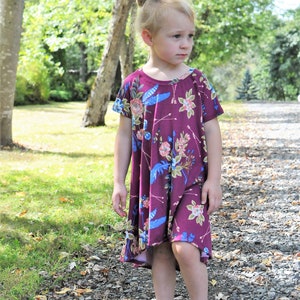 Boho Dress, Fall Dress, Boho Baby Girl, Feathers Dress, Fall Girl Clothes, Floral Dress, Floral Baby Girl, Swing Dress, Thanksgiving Dress image 2