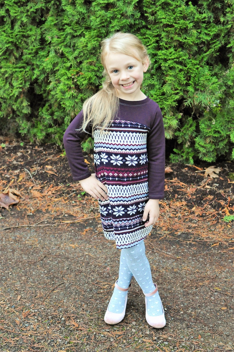 Christmas Dress, Sweater Dress, Baby Girl Christmas, Fairisle Christmas, Christmas Sweater Dress, Girl Christmas Dress, Fairisle Dress image 1