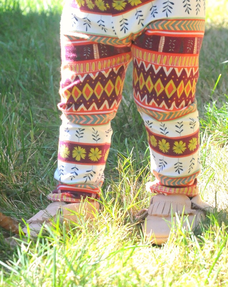 Thanksgiving Leggings, Tribal Baby, Pumpkin Patch Baby, Pumpkin Patch Outfit, Boho Chic Newborn Pants, Baby Leggings, Baby Outfit, Baby Gift image 1