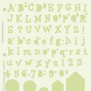 Pudgy Tag Alphabet & Numbers Stencil, 8-1/2&quot; x 11&quot;