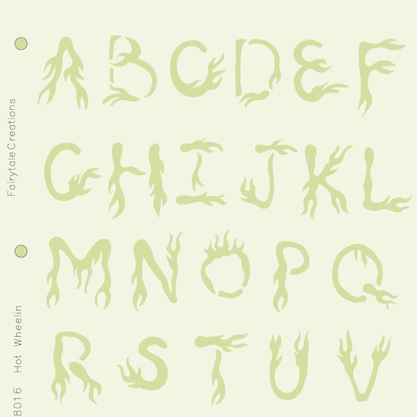 Hot Wheelin Alphabet Stencil, 8-1/2" x 11"