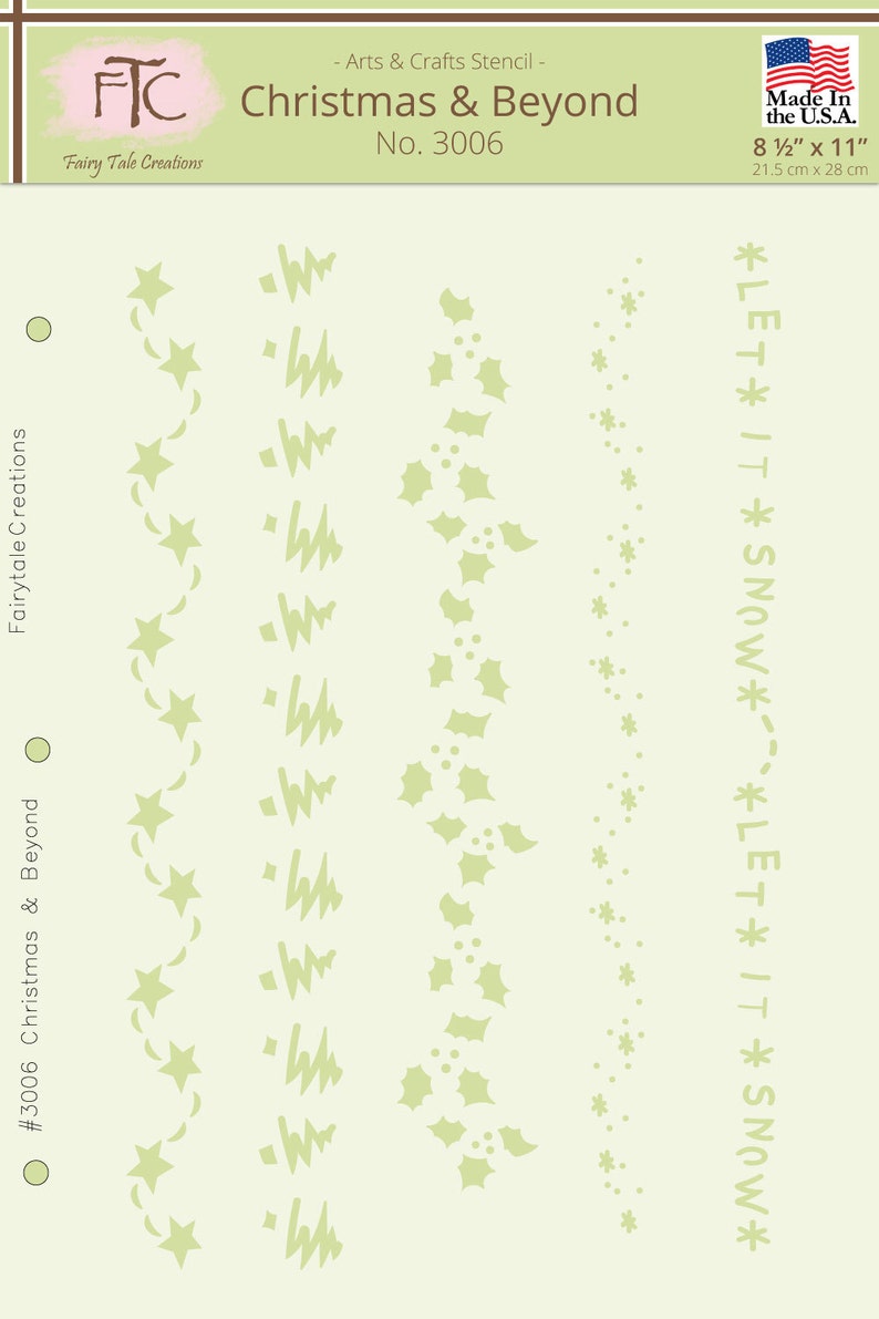 8-12 x 11 Christmas /& Beyond Stencil