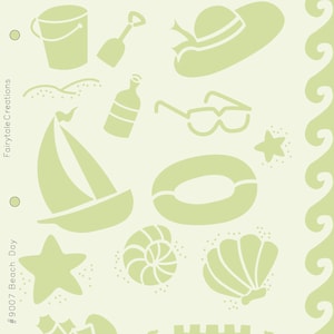Beach Days Stencil, 8-1/2&quot; x 11&quot;