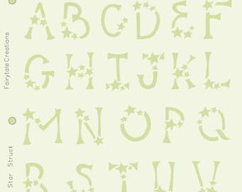 Star Struck Alphabet Pochoir, 8-1/2 » x 11 »