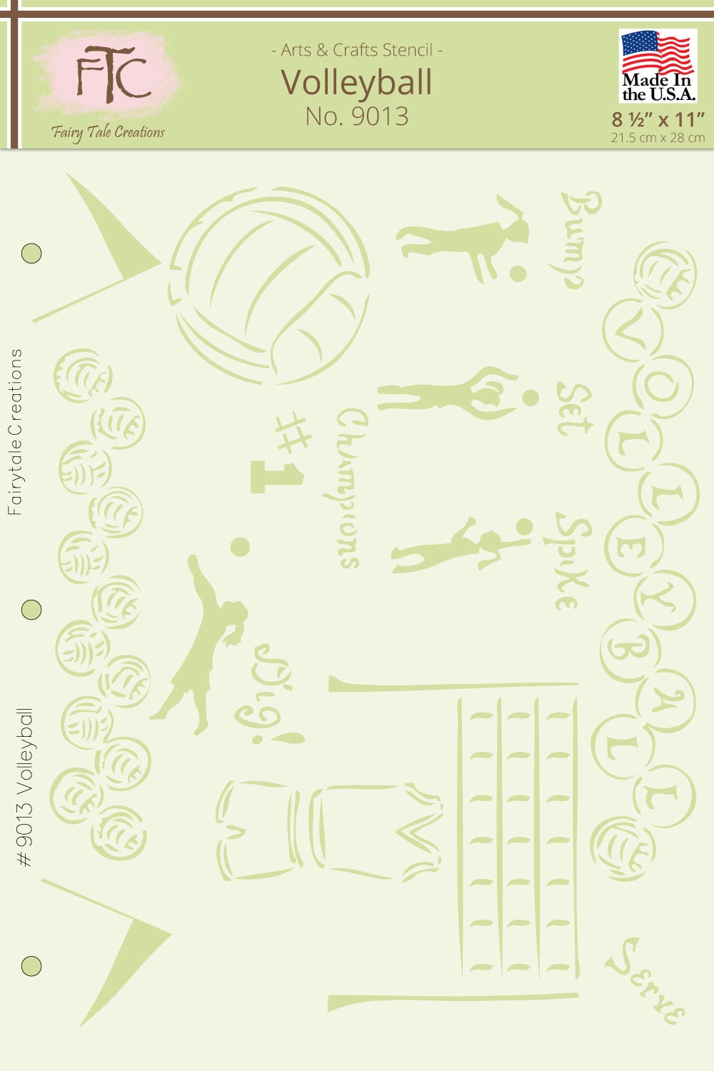 Volleyball Stencil, 8-1/2" X 11" - Etsy