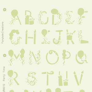Party Time Alphabet Stencil, 8-1/2&quot; x 11&quot;
