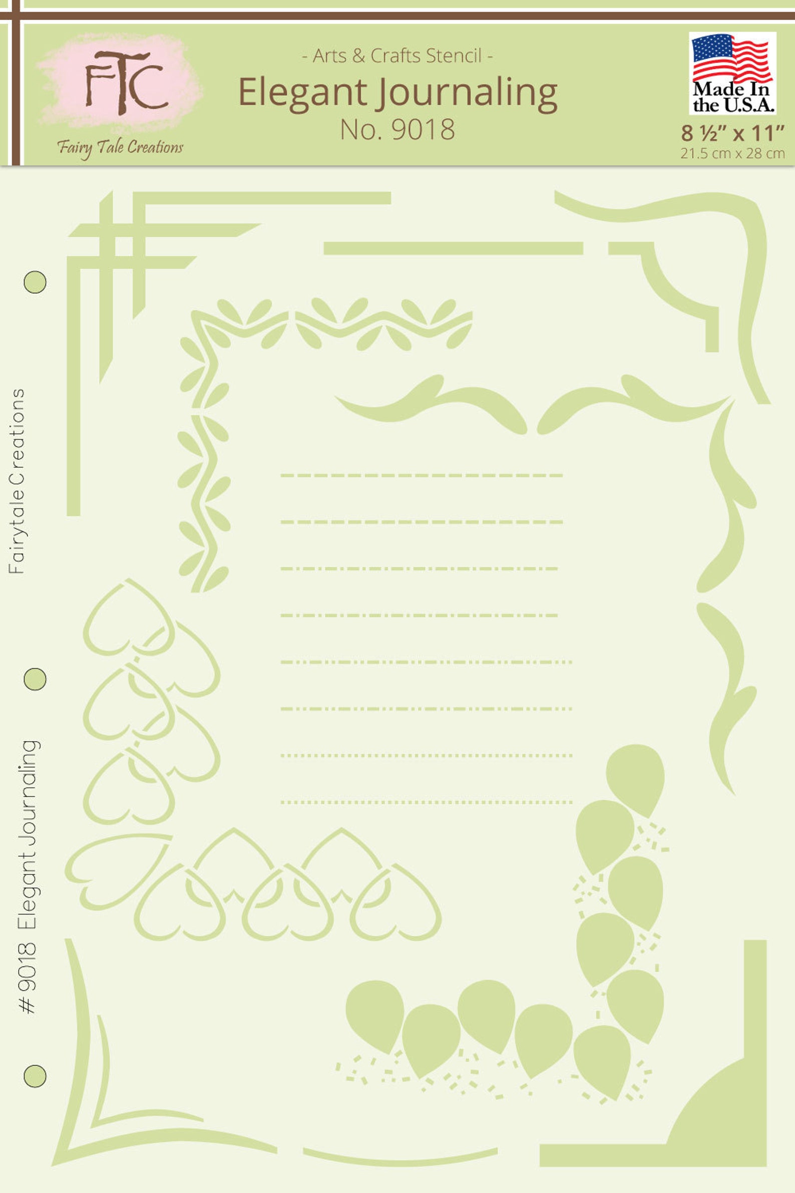 Elegant Journaling Stencil, 8-1/2" X 11" - Etsy