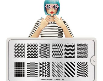 Placa de estampado para uñas Mo-You London / Placa de estampado para uñas / Uñas / Arte de uñas / Estampado de uñas / Ilusión / Estrella de rock / Música / Estampado / Viaje