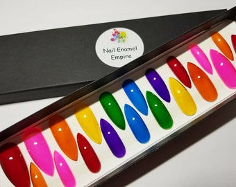 Colored Glass Nails | Holo Nails | Nails | Press on Nails | Summer Nails | False Nails | Jelly Nails | Tinted Nails | Glitter Nails