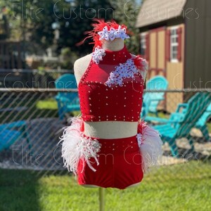 Red and white dance costume discount