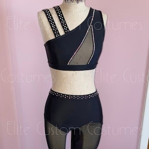 Custom Dance Costume Jazz Tap Contemporary 2 Piece Mesh Pants