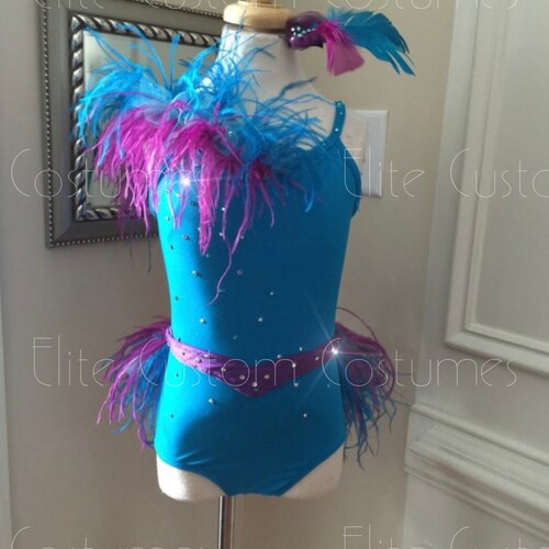 Custom Dance Costume Jazz Musical Theater With Feathers Etsy