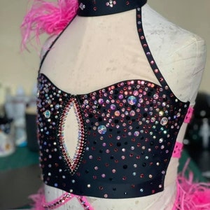 Custom Dance Costume Hot Pink Jazz 2 Pc With Ostrich Boa - Etsy