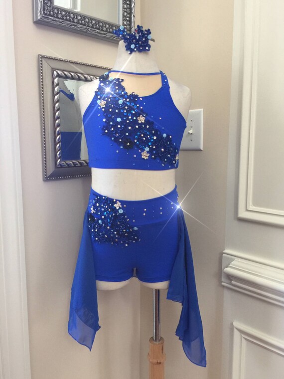 Items similar to 2 Piece Custom Lyrical Dance CostumeJazz ROYAL Blue