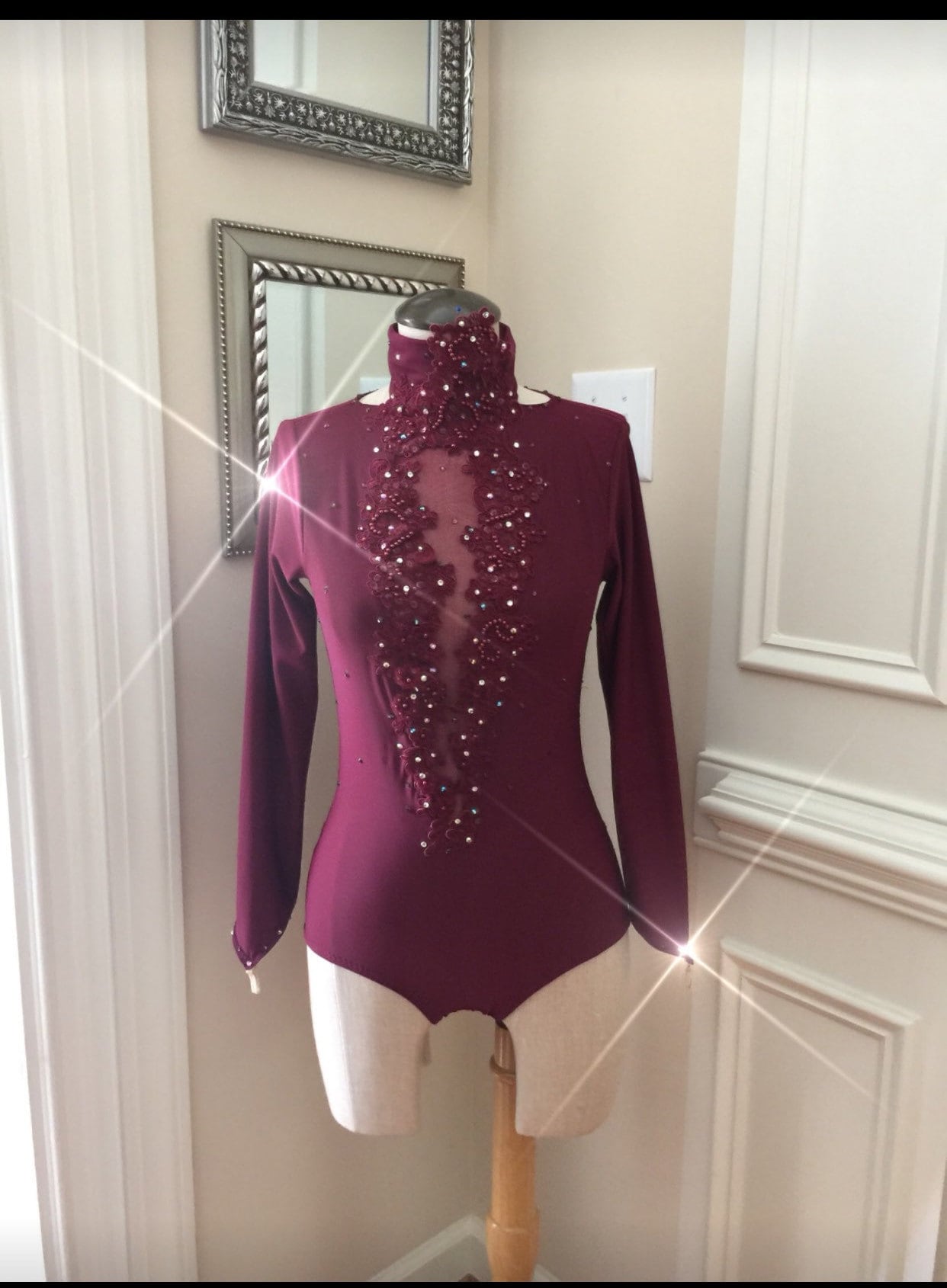 One Piece Custom Lyrical Dance Costume Burgundy Leotard with Etsy