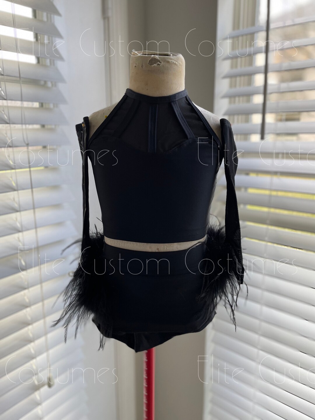 Custom Dance Costume Base Child Medium Jazz Musical Theater Black 2 Pc