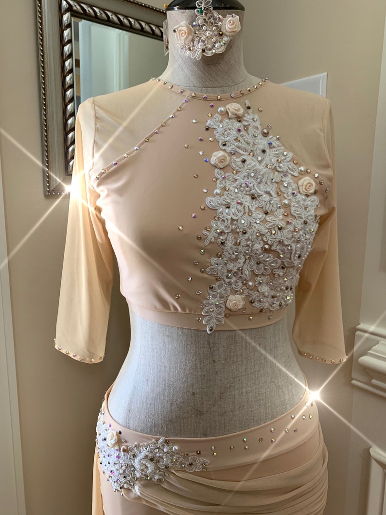 2 Piece Custom Lyrical Dance Costume with sleevesCostume for Etsy