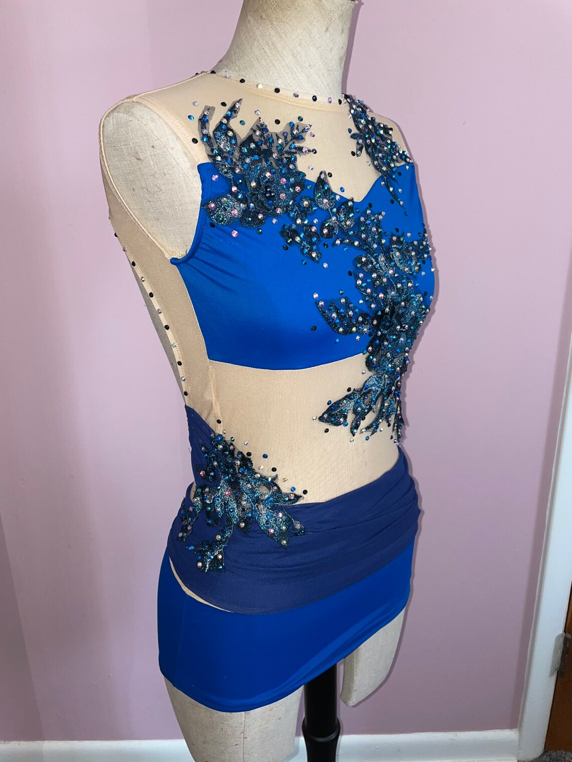 Custom Dance Costume Royal Blue Jazz Lyrical Contemporary Etsy
